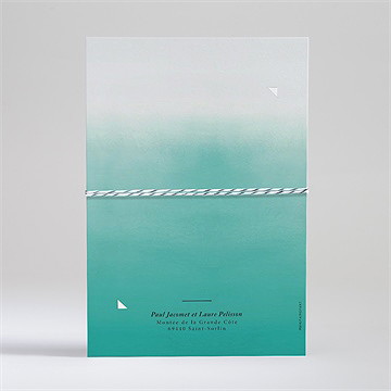 Faire-part mariage lagon - Dos du faire-part