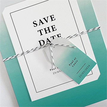 Faire-part mariage lagon - Détail du faire-part