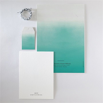 Faire-part mariage lagon - Vue d'ensemble verso