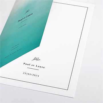 Livret de messe mariage lagon - Détail du faire-part