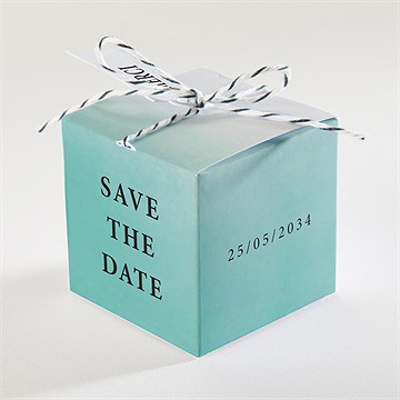 Boîte de dragées mariage lagon - Dos de la boîte