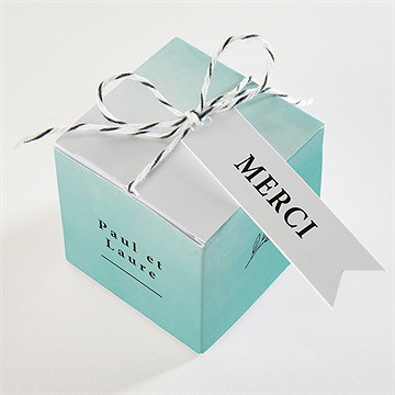 Boîte de dragées mariage lagon - Dessus de la boîte