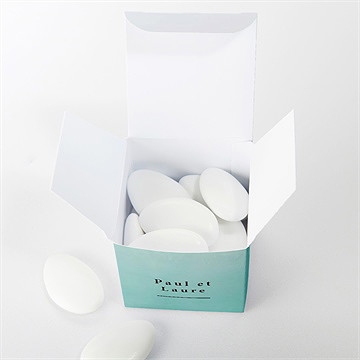 Boîte de dragées mariage lagon - Intérieur de la boîte