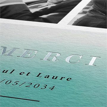 Remerciement mariage lagon - Marquage à chaud ARGENT