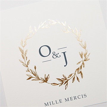 Remerciement mariage délicatesse - Détail de la carte