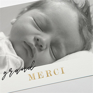 Remerciement naissance elégante étoile - Détail de la carte