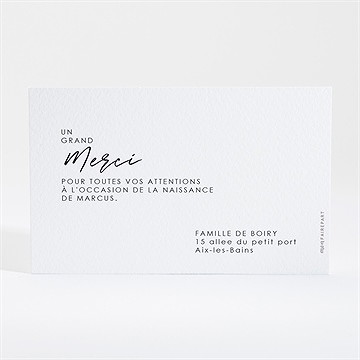 Remerciement naissance elégante étoile - Dos de la carte