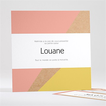 Faire-part naissance pastel et kraft