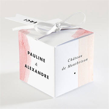 Boîte de dragées mariage elegantes nuances - Dos de la boîte