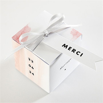 Boîte de dragées mariage elegantes nuances - Dessus de la boîte