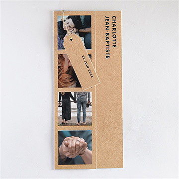 Faire-part mariage so kraft - Faire-part assemblé