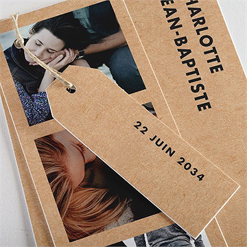 Faire-part mariage so kraft - Détail du faire-part