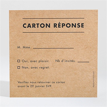 Carton réponse mariage so kraft