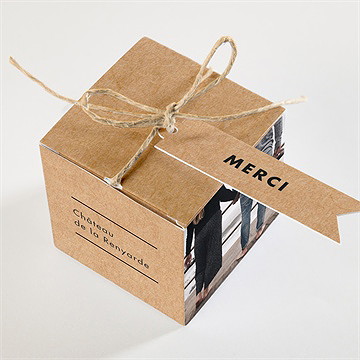 Boîte de dragées mariage so kraft - Dessus de la boîte