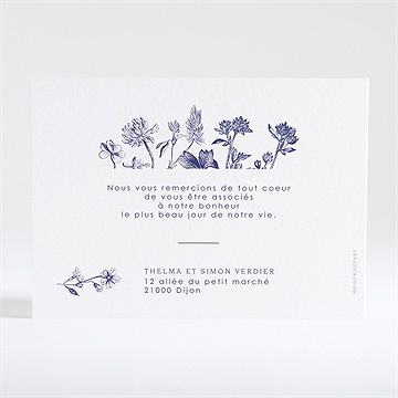 Remerciement mariage atmosphère - Dos de la carte