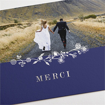 Remerciement mariage atmosphère - Détail de la carte