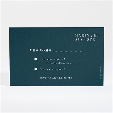 Carton réponse mariage champêtre design - Dos du carton