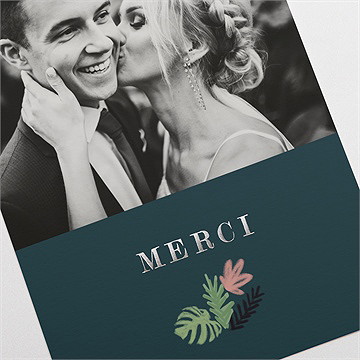 Remerciement mariage champêtre design - Détail de la carte