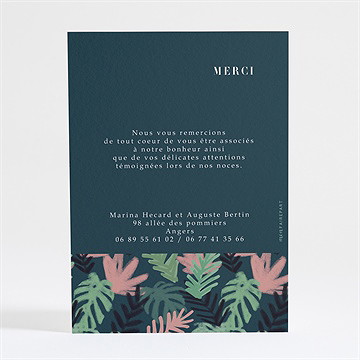 Remerciement mariage champêtre design - Dos de la carte