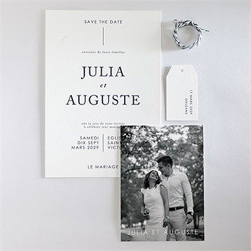 Faire-part mariage mon coeur - Vue d'ensemble recto