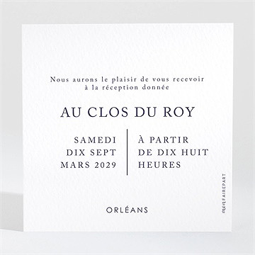 Carton d'invitation mariage mon coeur - Dos du carton