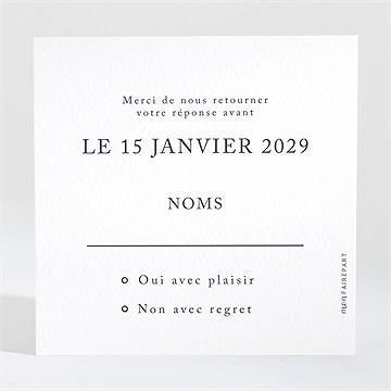 Carton réponse mariage mon coeur - Dos du carton