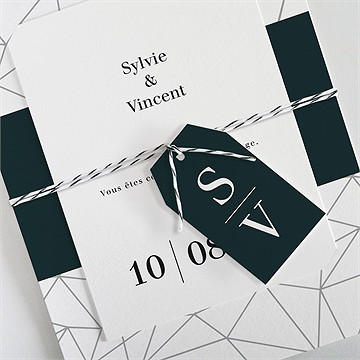 Faire-part mariage géométrie enlacée - Détail du faire-part