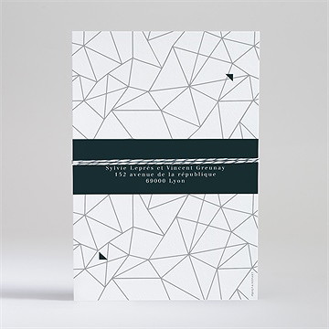 Faire-part mariage géométrie enlacée - Dos du faire-part