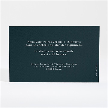 Carton d'invitation mariage géométrie enlacée - Dos du carton