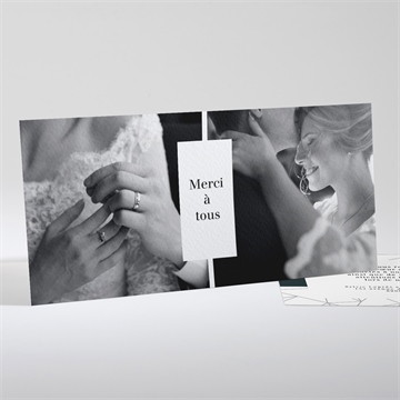 Remerciement mariage géométrie enlacée