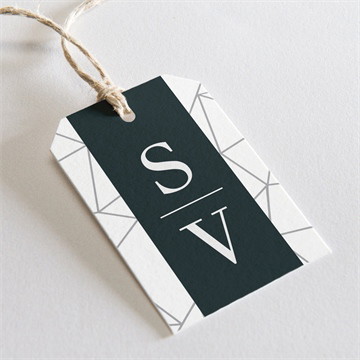 Etiquette mariage géométrie enlacée