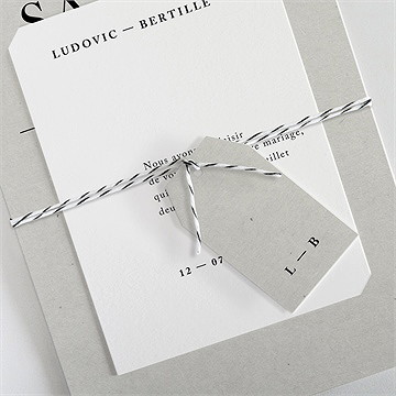 Faire-part mariage texture marbrée - Détail du faire-part