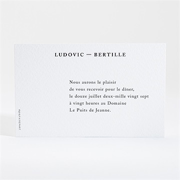 Carton d'invitation mariage texture marbrée - Dos du carton