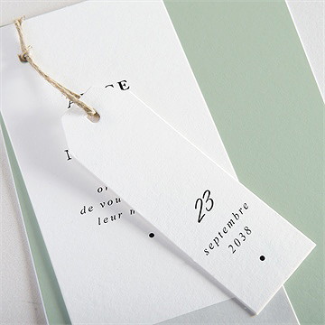 Faire-part mariage tendre amande - Détail du faire-part