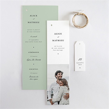 Faire-part mariage tendre amande - Vue d'ensemble