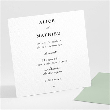 Carton d'invitation mariage tendre amande