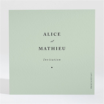 Carton d'invitation mariage tendre amande - Dos du carton