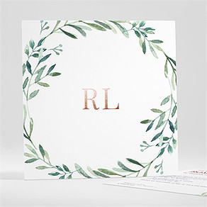 Faire-part mariage ronde végétale