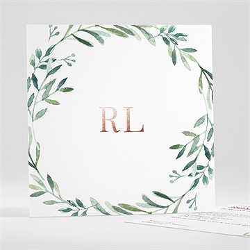 Faire-part mariage ronde végétale
