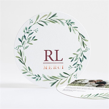 Remerciement mariage ronde végétale