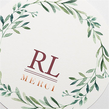 Remerciement mariage ronde végétale - Détail de la carte