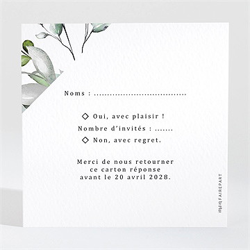 Carton réponse mariage explosion - Dos du carton