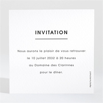 Carton d'invitation mariage amour ! - Dos du carton