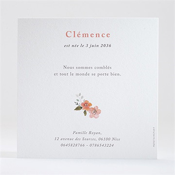 Faire-part naissance 4 photos - Dos du faire-part