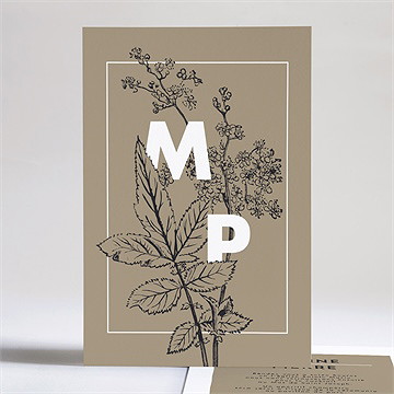 Faire-part mariage gravure initiales