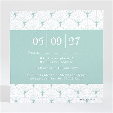 Carton réponse mariage graphique - Dos du carton