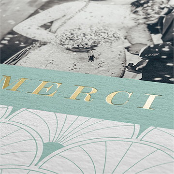 Remerciement mariage graphique - Marquage à chaud OR