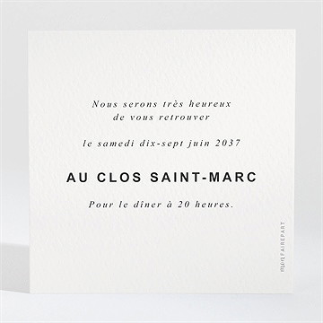 Carton d'invitation mariage ton pastel - Dos du carton