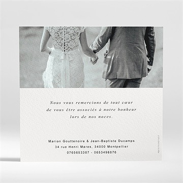 Remerciement mariage ton pastel - Dos de la carte