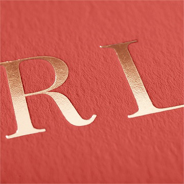 Faire-part mariage corail étincelant - Détail du faire-part